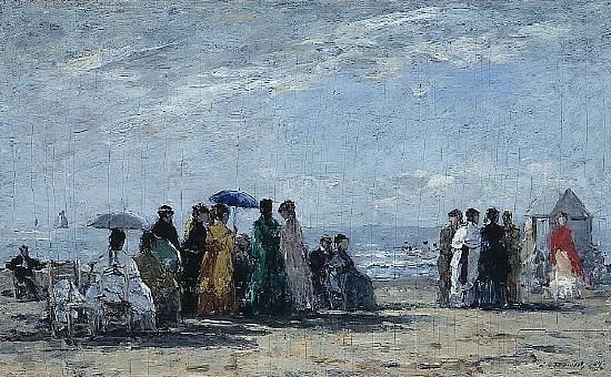 The Beach at Trouville, Eugene Boudin